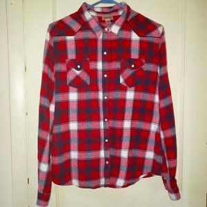 Junior XXL Mossimo Supply Red Flannel Pearl Snap